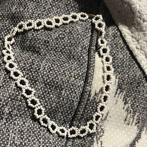 Elegant Black and White Beaded Necklace